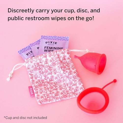 Breathable cotton drawstring bag for hygienic menstrual cup storage