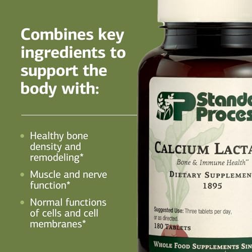 Standard Process Calcium Lactate vegan supplement bottle side view