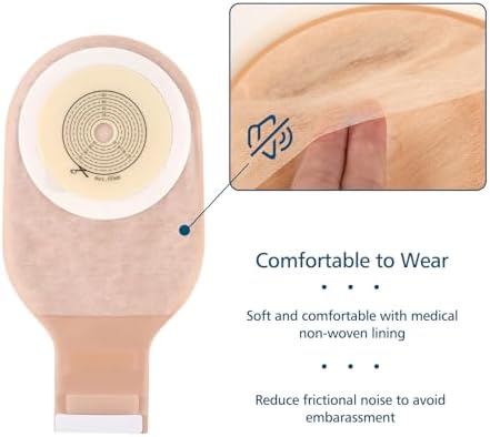 Heagimed ileostomy stoma care pouch showing the soft non woven fabric lining