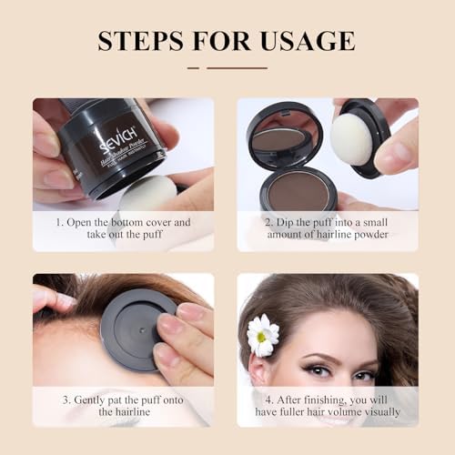 Sevich instant hair loss powder applicator sponge dabbed with brown pigment