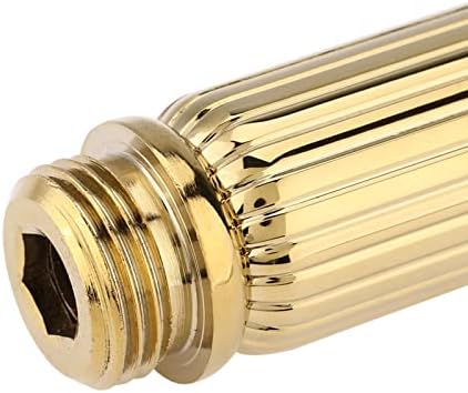 Detailed angle of the brass nozzle and spray head configuration.
