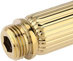 Detailed angle of the brass nozzle and spray head configuration.