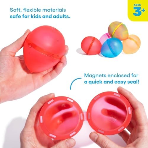 What Do You Meme Hydroburst six pack refillable balloons being held by a child for summer games.