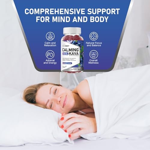 ZeniZest Calming Kava supplements side label detailing the vegan and sugar free ingredients list