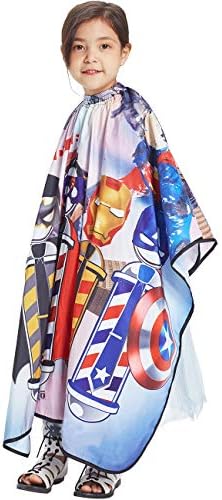 LEONAL premium barber cape for boys and girls draped to show maximum front and back clothing protection.