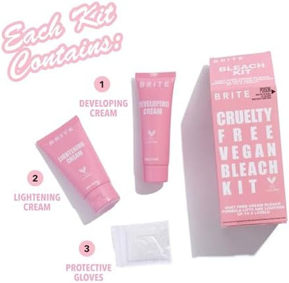 Brite ammonia free hair lightener kit box with the complete components displayed clearly.