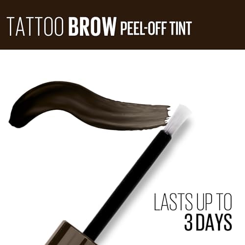 Authentic USA imported Maybelline Tattoo Studio brow gel ink packaging details.