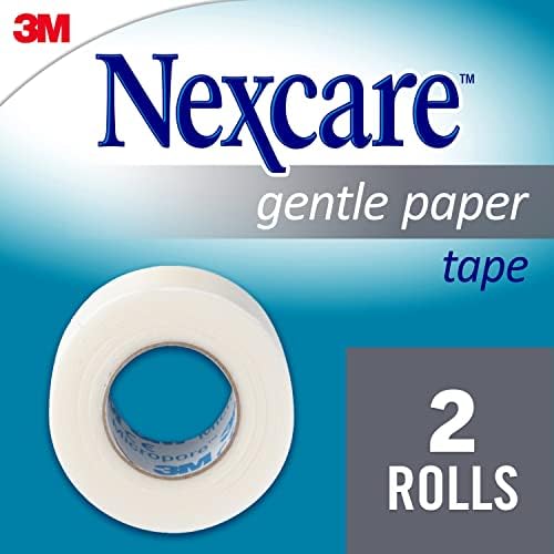 Two rolls of 3M Nexcare paper first aid tape showing one inch width