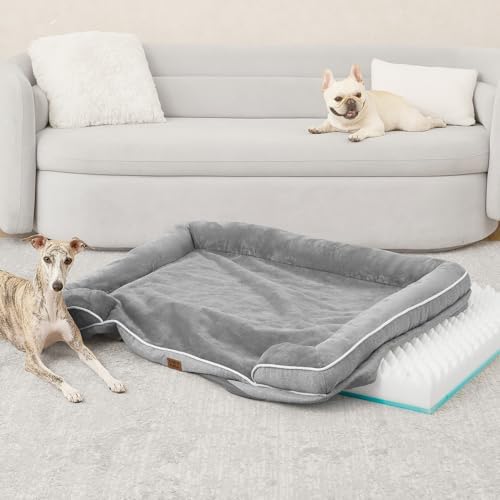 EHEYCIGA premium imported pet bed replacement cover side view fabric