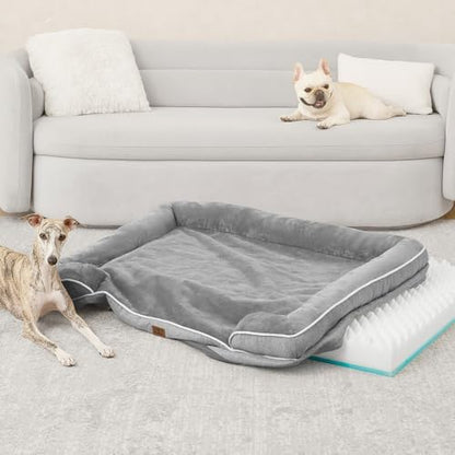 EHEYCIGA premium imported pet bed replacement cover side view fabric