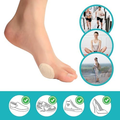 Disposable beige bunion relief pads for shoe comfort