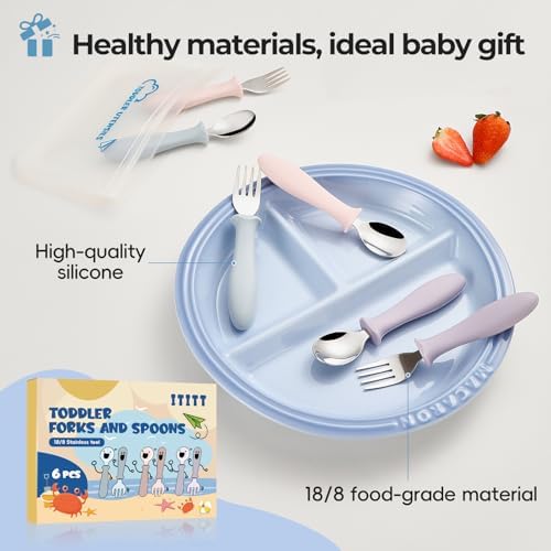 Top view of Vitever toddler cutlery set for self feeding