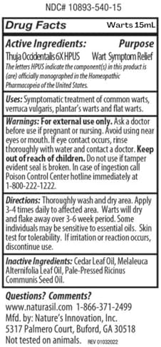 Natural skin blemish remover with castor oil and cedar leaf