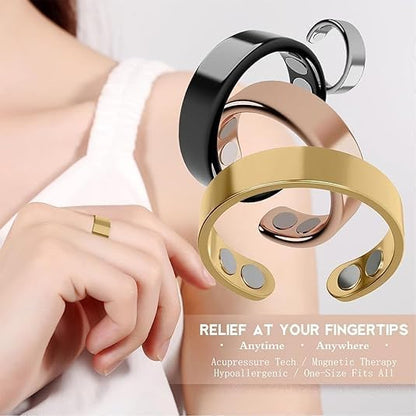 Close up shot of the interior embedded magnets on the Auvulis Vitality Ring.