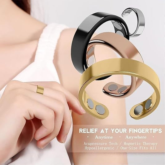 Close up shot of the interior embedded magnets on the Auvulis Vitality Ring.