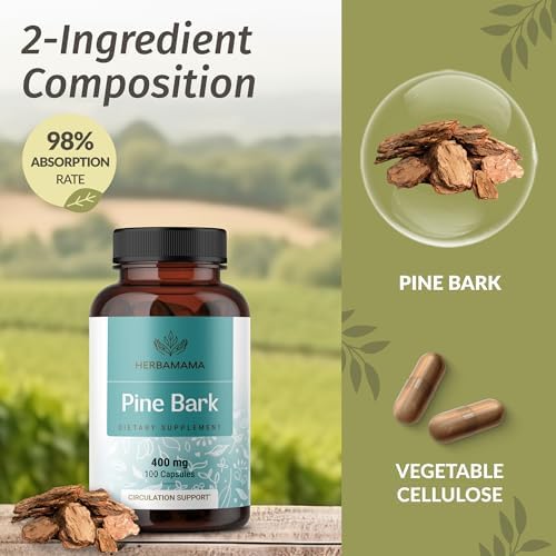 Herbamama 400mg pine bark extract container side profile