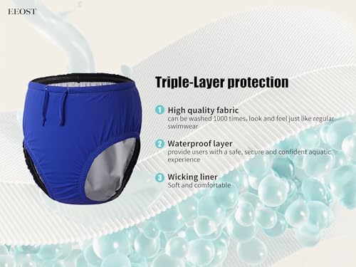 Side view of EEOST adult leakproof swim diaper with adjustable bands