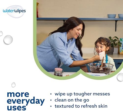 WaterWipes Sensitive+ Baby & Toddler Wipes, 3-In-1 Cleans, Cares, Protects, 99.9% Water, Textured Clean, Unscented & Hypoallergenic, 720 Count (12 Packs) - Image 7