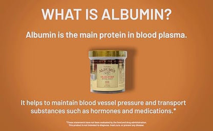 CGMLABS Natural Albumin Forte supplement bottle highlighting the 1500mg serving size.