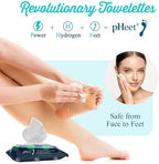 USA imported pHeet foot wipes for odor control and hydration.
