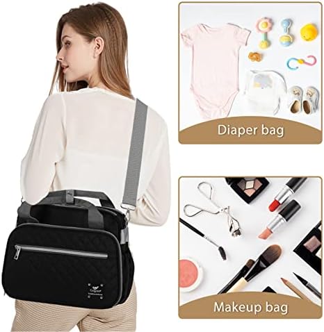 Gogoso black diaper bag open main compartment