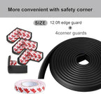 Foam Baby Proof Corners and Edges, Corner Protector Baby(12ft Edge+4corners) Adhesive for Table, Furniture, Cut to Any Size, Easy Install and Remove on Wood Metal Glass - Image 4