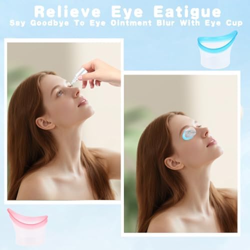 Demonstration of the leak-proof fit of the eye wash cup against the eye socket.