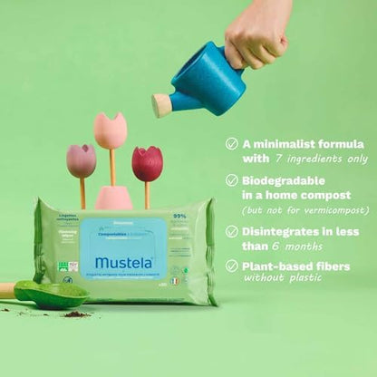 Mustela natural origin avocado extract plant based wipes