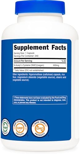 Amino acid supplement NAC 600mg for antioxidant function support