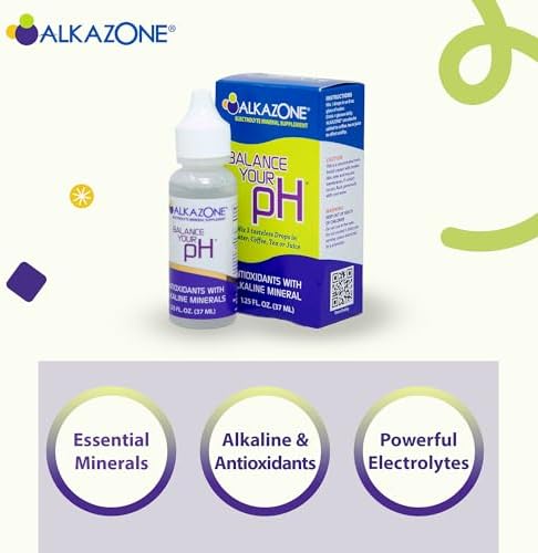Side profile of Alkazone alkaline water booster drops showing FSSAI compliance information.