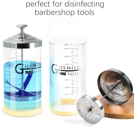 Close up of Gusnilo sanitizer jar stainless steel lift out tray