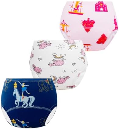 Washable and reusable cotton training pants for girls and boys in a ten pack collection.