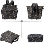 Rear view featuring convertible strap storage pocket