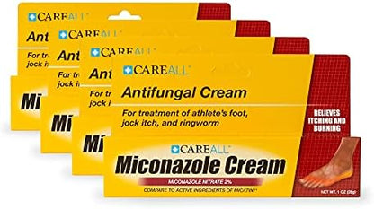 Back label of CareAll Miconazole Nitrate showing drug facts and usage directions