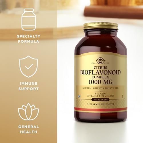 Solgar vegan citrus bioflavonoid tablets packaging side angle