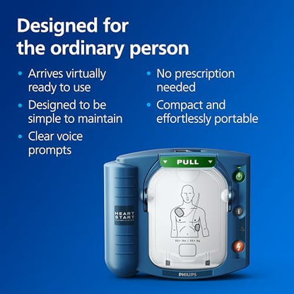 Philips SMART Pads cartridge and long-life battery for OnSite defibrillator.