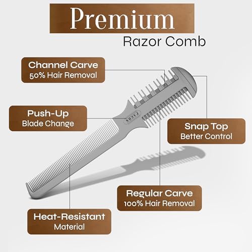 Professional grade hair thinning comb for split end trimming