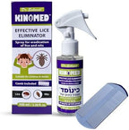 USA imported Kinomed lice eliminator bottle and fine tooth comb set.