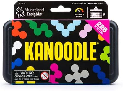 Kanoodle single player logic game displaying a partially completed 3D pyramid challenge layout.
