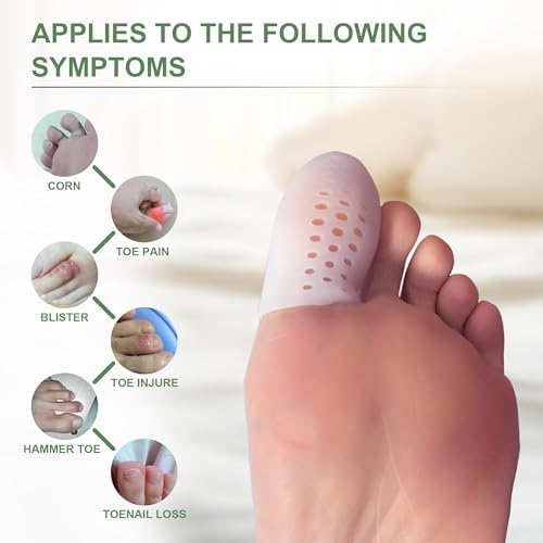 Washable and reusable silicone gel toe sleeves in a value pack.