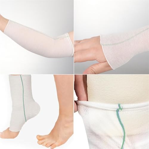 Tubular bandage used as a cast liner to protect skin from irritation.