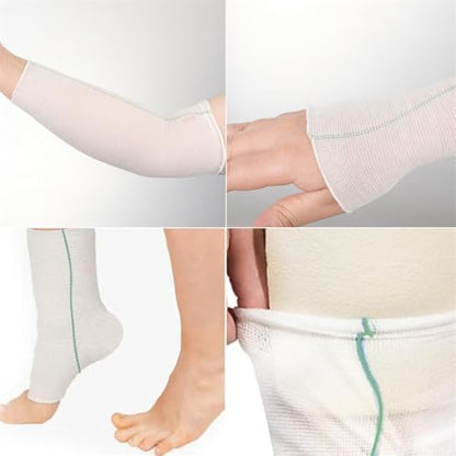 Tubular bandage used as a cast liner to protect skin from irritation.
