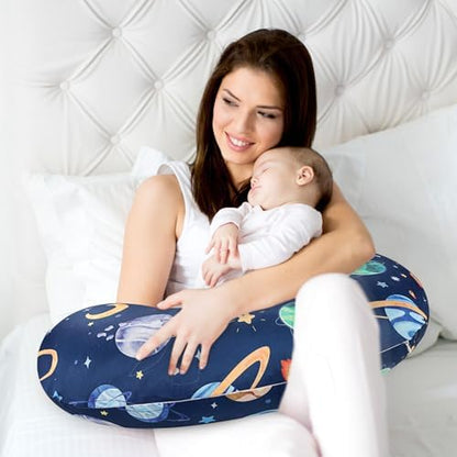 Two pack Pea Pod nursing pillow covers folded neatly