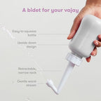 Frida Mom gray portable bidet with angled neck and travel bag