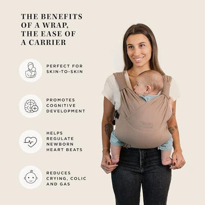 Moby hybrid wrap carrier showing adjustable waist belt setup