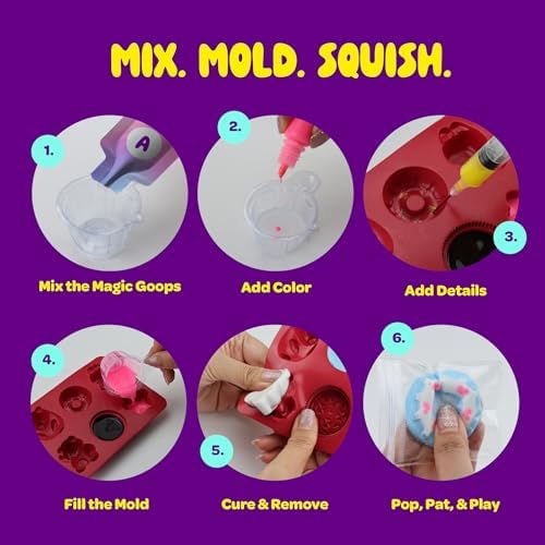 All-in-one liquid silicone component packets and mixing cups included in the DIY craft set.