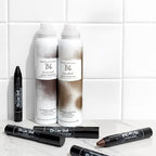 USA imported Bumble and bumble brown hair color stick texture close up.