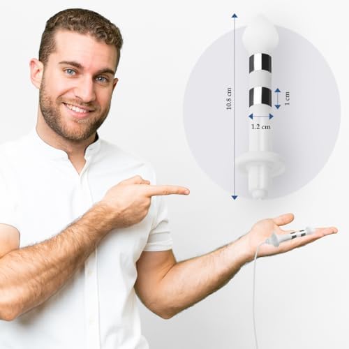 Side view of K-fit male adaptor probe showing medical-grade stainless steel plates.