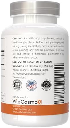 VitaCosmoX vegetarian citrus bioflavonoid capsules poured out on a clean surface