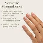Botanist nail strengthening polish packaging box and bottle setup